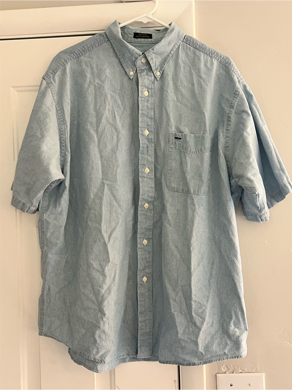 Club Room Light Blue Short Sleeve Button-Down Shirt